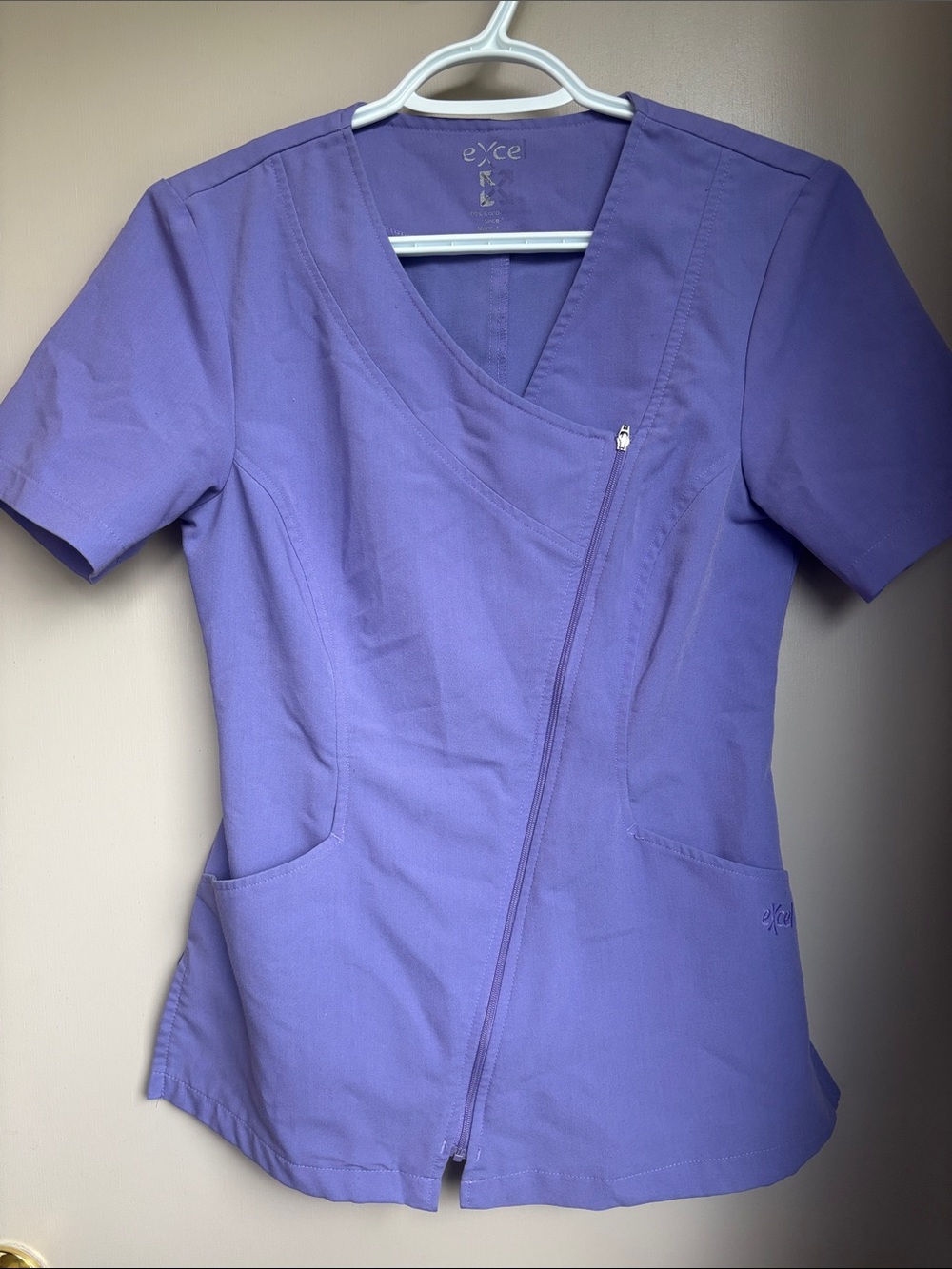 Purple Asymmetric Zip Tunic Top